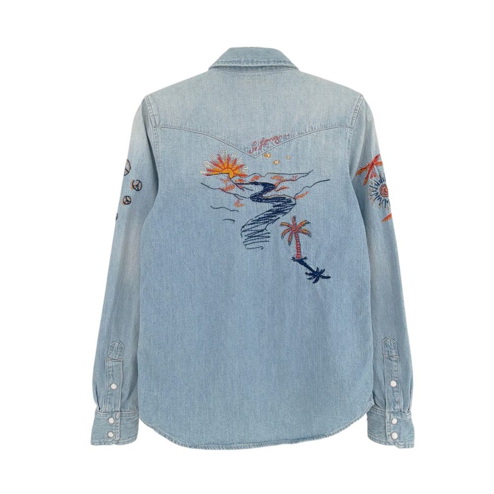MOTHER All My Exes Denim Shirt in Let's Be Pacific XS - Picture 7 of 15